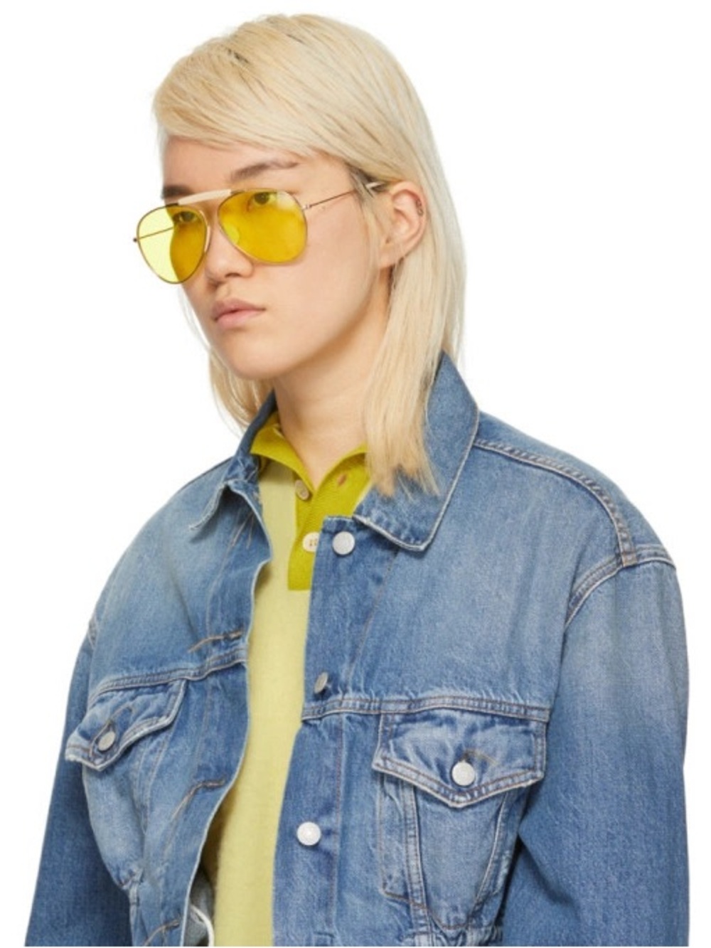 Acne Yellow Lens Aviator Sunglasses